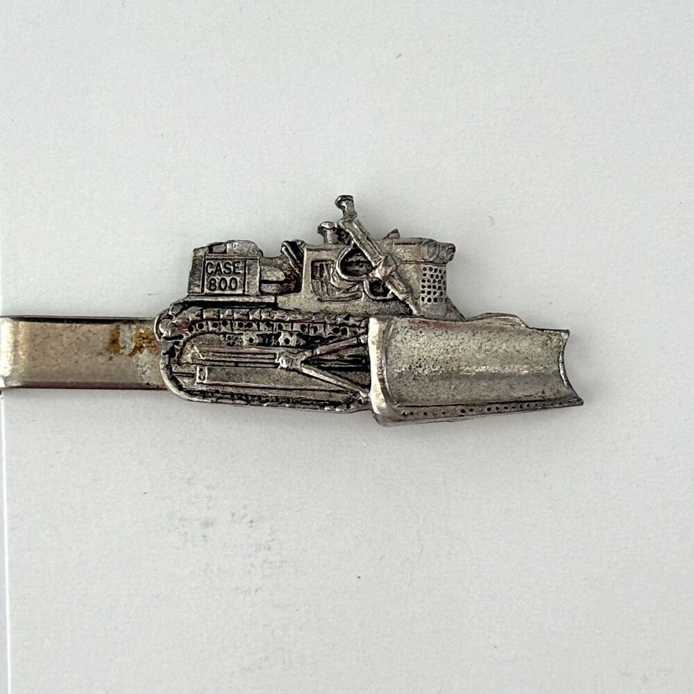 Bulldozer Tie Clip Mercury Industries Heavy Machinery JI Case Vintage Office